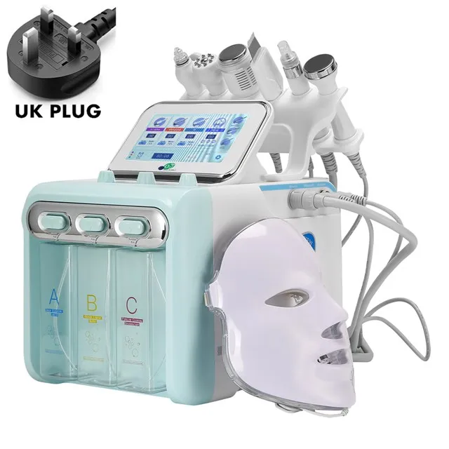 7 in 1 Hydro Aqua H2o2 Oxygen Small Bubble RF Beauty Machine Face Lifting Dermabrasion Device Skin Scrubber Facial Spa