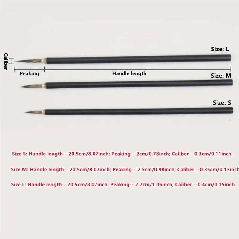 3Pcs/Set Copper Head Hook Line Pen Calligraphy Boutique Color Pottery Painting detail brush Ceramic glazing tools Brushes Tool