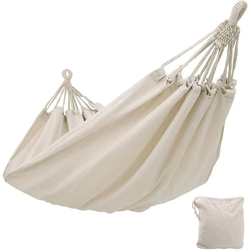 

Canvas swing hammock wholesale cross-border Amazon cotton hammock student dormitory outdoor anti-rollover hanging chair