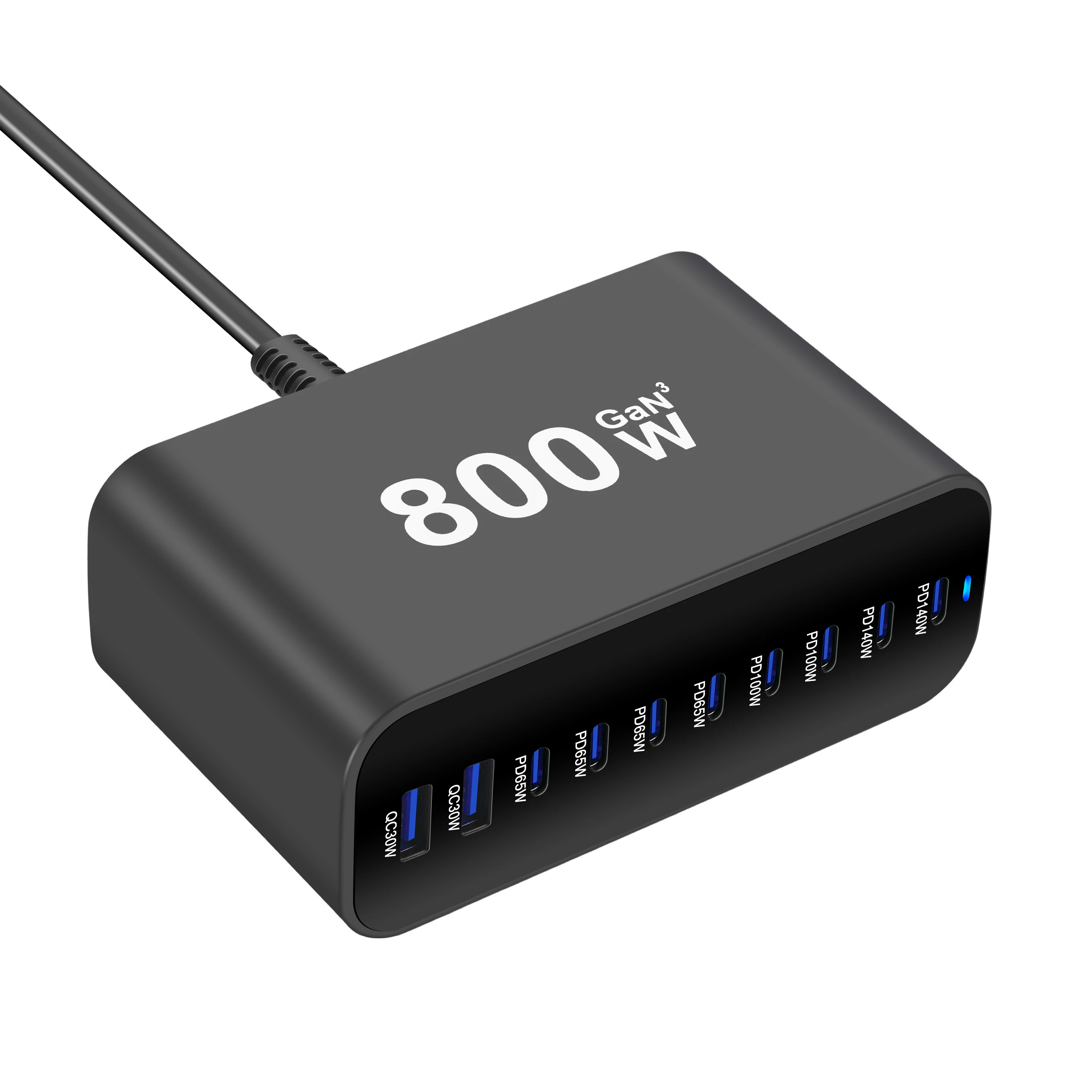

2025 New 800W GaN Fast Charger PD3.1 10 Ports USB C Type C Fast Charging Station Adapters for iPhone 16/15 Samsung MacBook