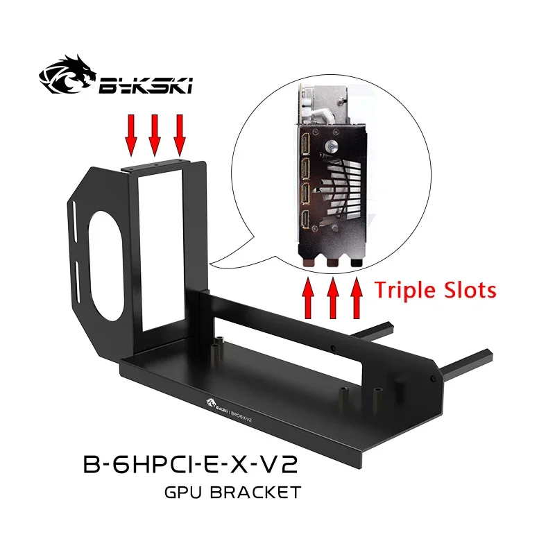 Imagem -02 - Bykski-pci Express Connector para pc Gpu Cards Invertendo o Suporte Riser Triplo Slots Card Cabo Flexível Montagem Vertical Pci-e 25 Centímetros