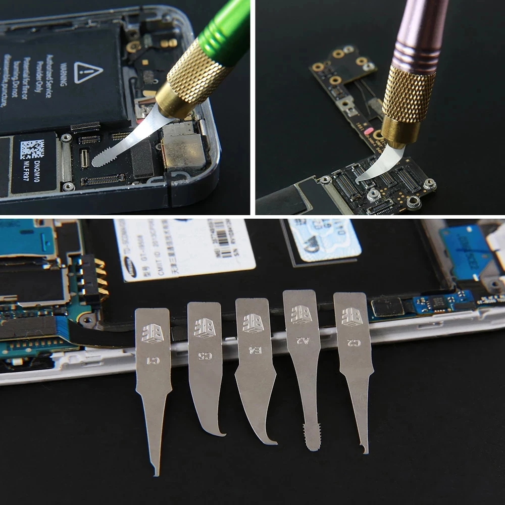 MILE 27 en 1 cuchillo de mantenimiento BGA para iPhone CPU NAND CHIP IC eliminar pegamento desmontar hoja de retrabajo