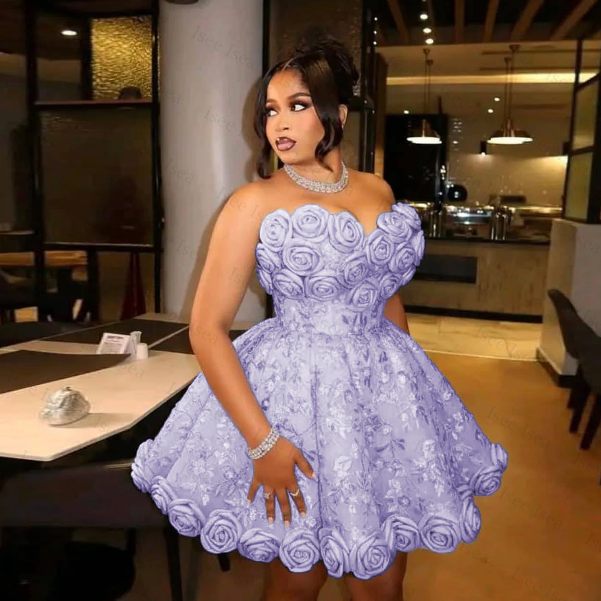 Flowers Short Cocktail Dresses for Women Sweetheart Corset Mini Lace Mini Birthday Party Dinner Homecoming Dress Customized