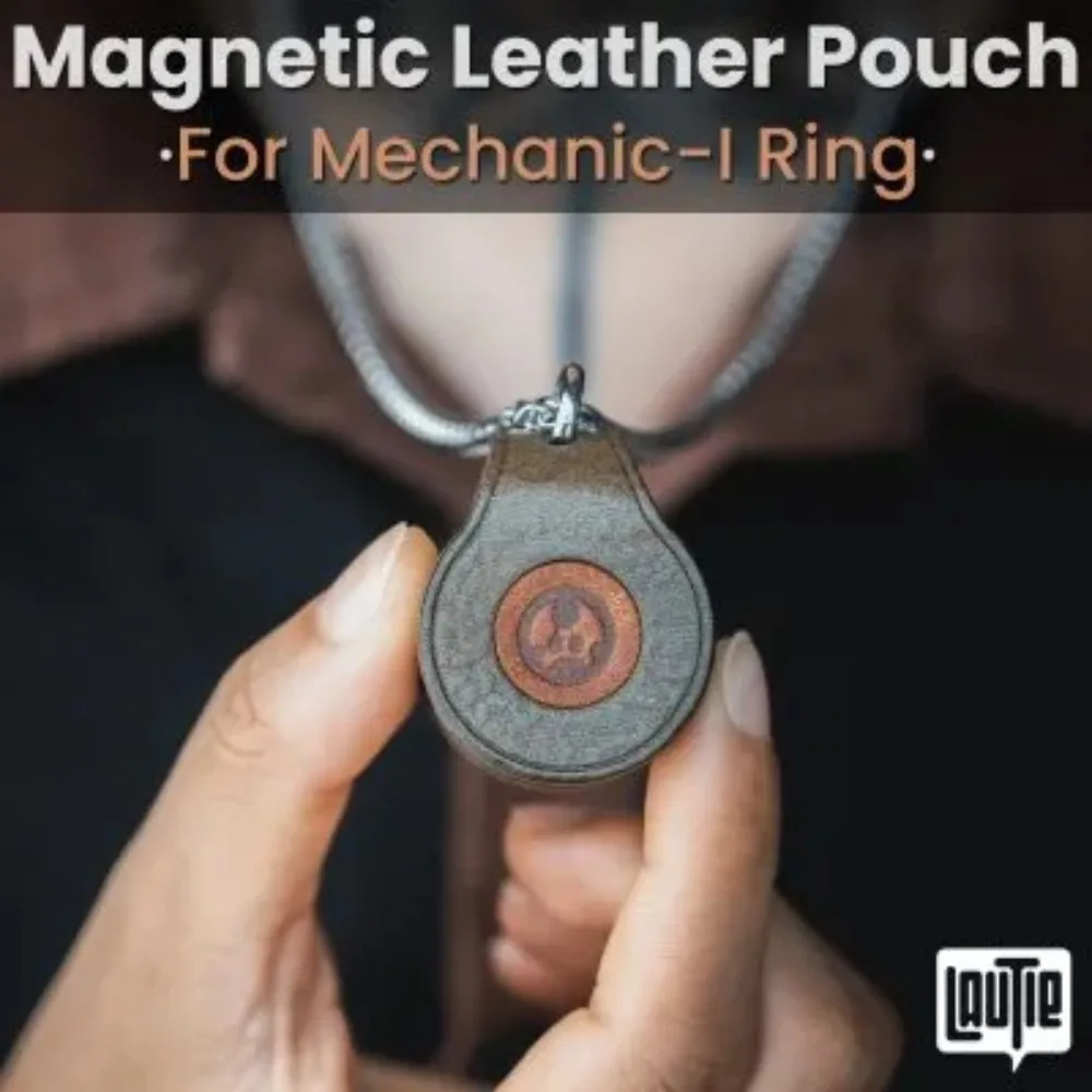 LAUTIE Magnetic Leather Pouch For Mechanic-i Ring EDC Gadgets Sensory Toys For Autism Anxiety Toys