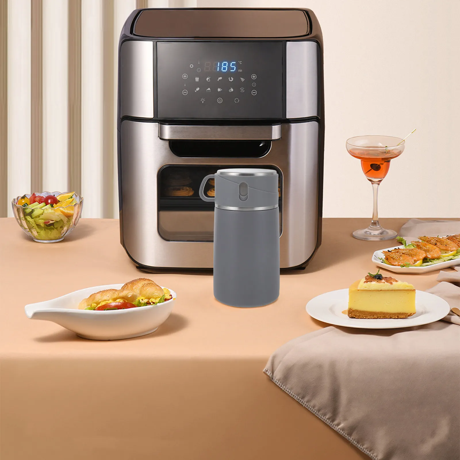 

Набор из 1 термокружки для каши из пищевого полипропилена и нержавеющей стали с герметичной крышкой, портативный контейнер для завтрака и супа