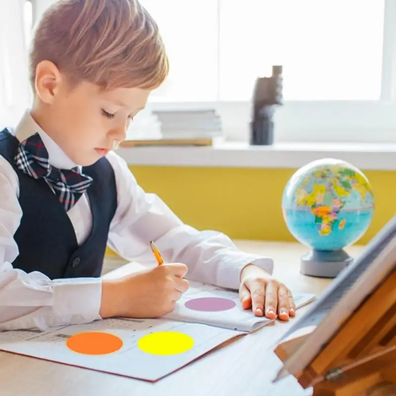 منصات مستديرة ذاتية اللصق ، لاصقة ملونة زاهية ، وسادات ملونة ، لوحة قوية ، 360 قطعة