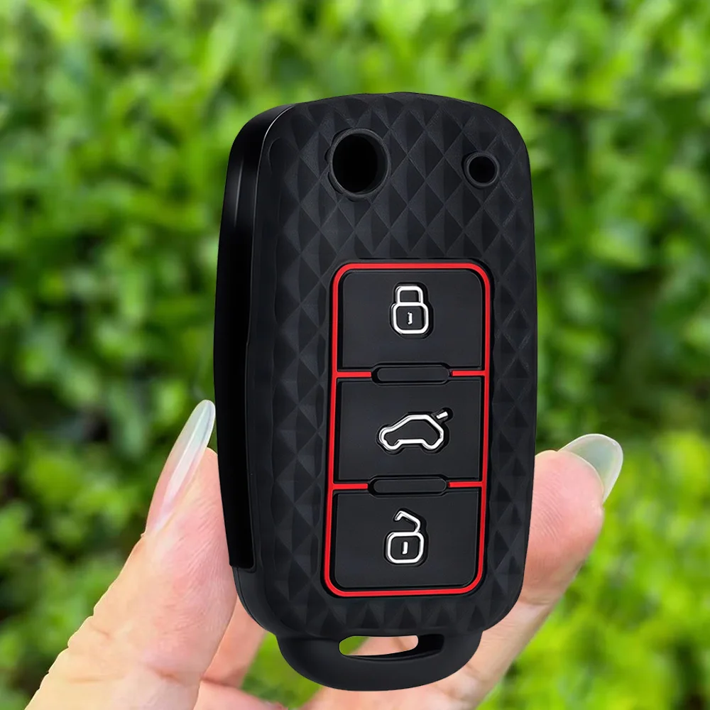 

Silicone Car Key Case Cover Shell For VW Volkswagen Amarok Polo Golf 4 5 6 MK4 Bora Jetta Altea Alhambra Passat B5 B6 B7