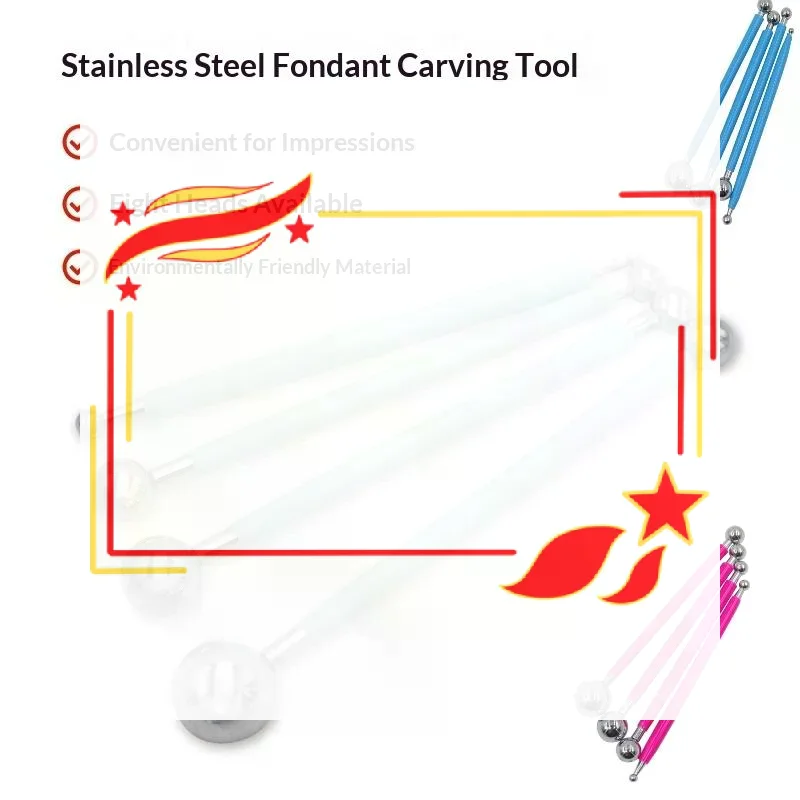 For Embossing Pattern 4 Pcs Point Drill Creasing Pen With DIY Ball Styluses Tools Spiral Double Head Clay Sculpting Tools