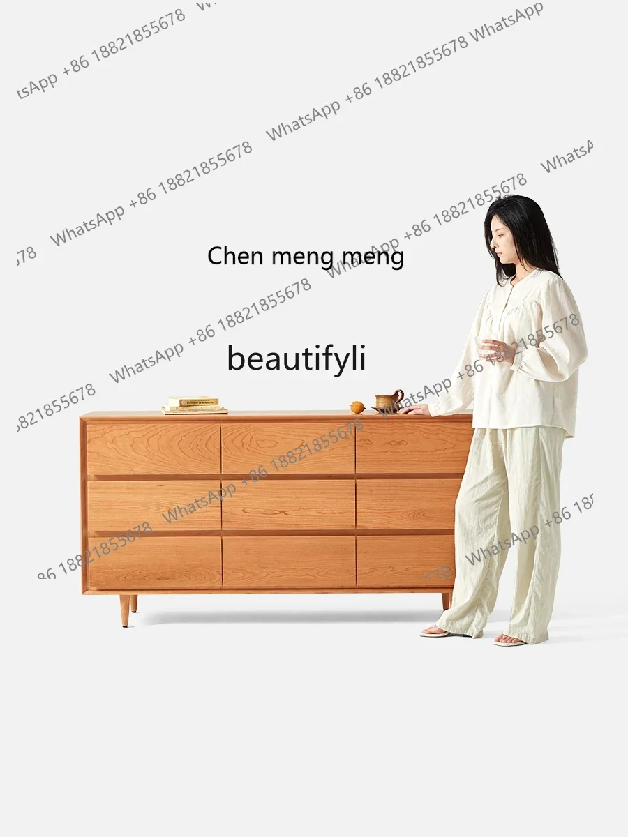 

ss1001 Nine chest cabinets, Nordic Japanese-style solid wood storage, simple storage cabinets for bedrooms