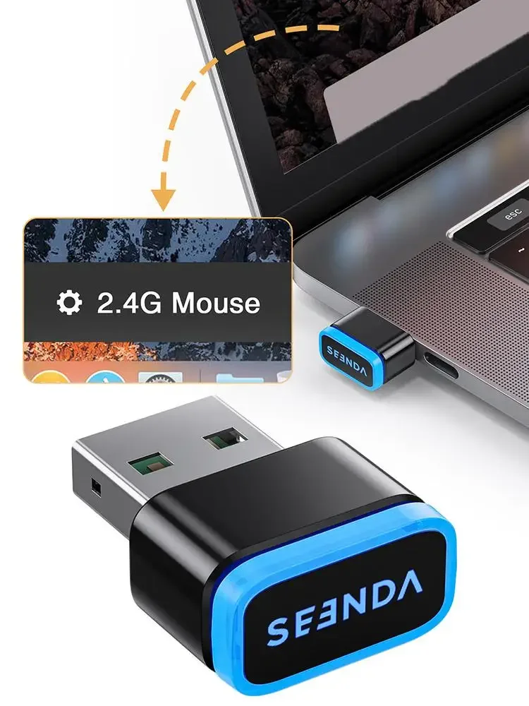 Seenda Mouse Jiggler USB Shaker Mechanical Undetectable On Off Mover Movement Simulator Smart Slent Keeps Computer Laptop Awake