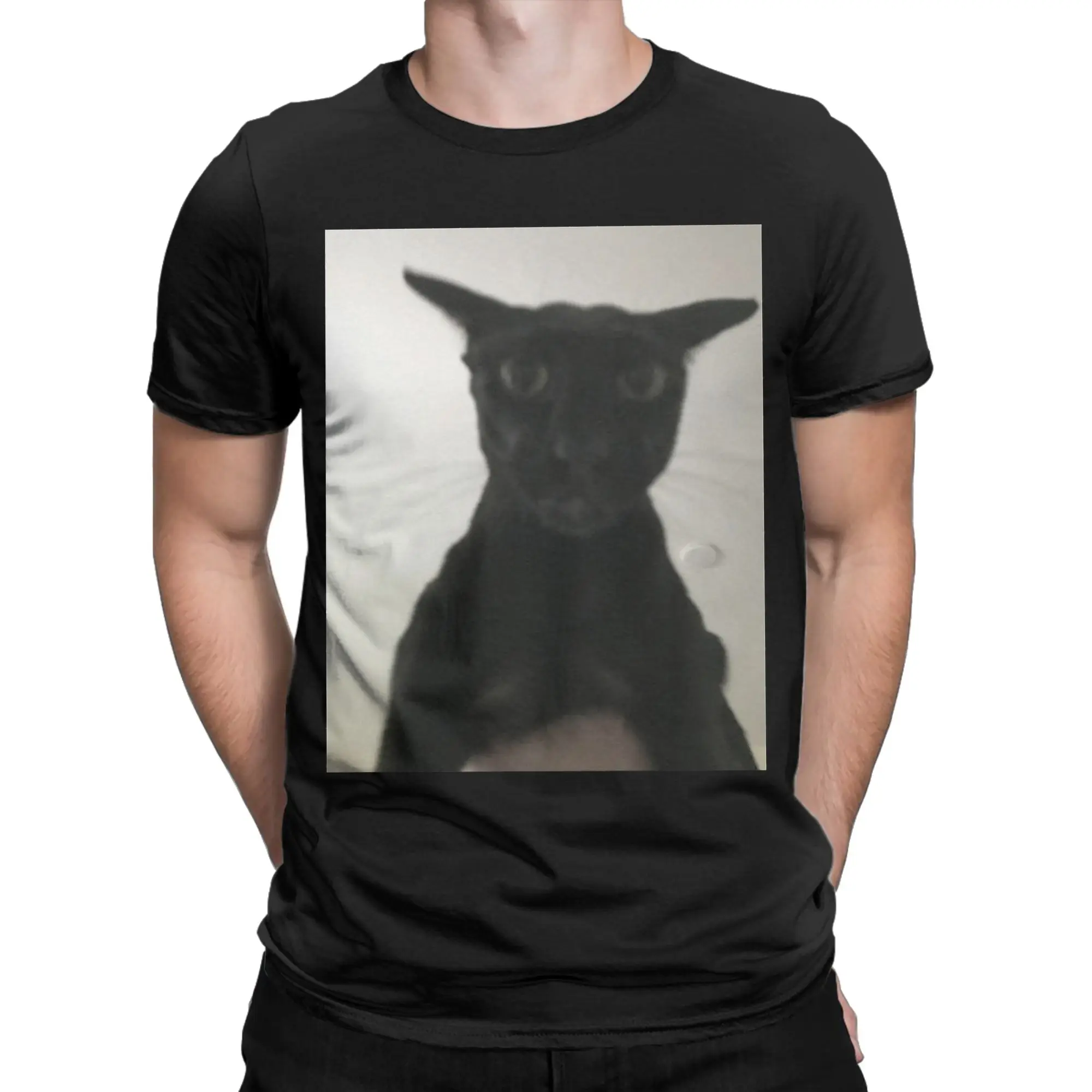 Evil Larry Cat T Shirts Men 100% Cotton Vintage T-Shirts Round Collar  Tees Short Sleeve Clothes 4XL 5XL 6XL