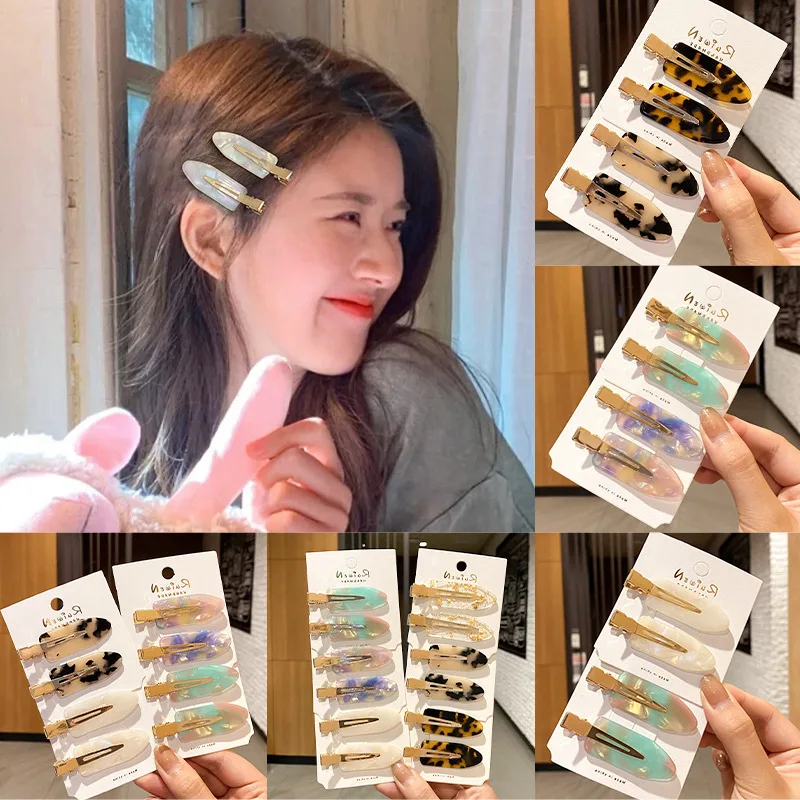 

Korean Simple No Trace Colourful Hair Clip New Hair Clip Acetate Side Clip Fashion Daily Hundred Hair Accessories Women