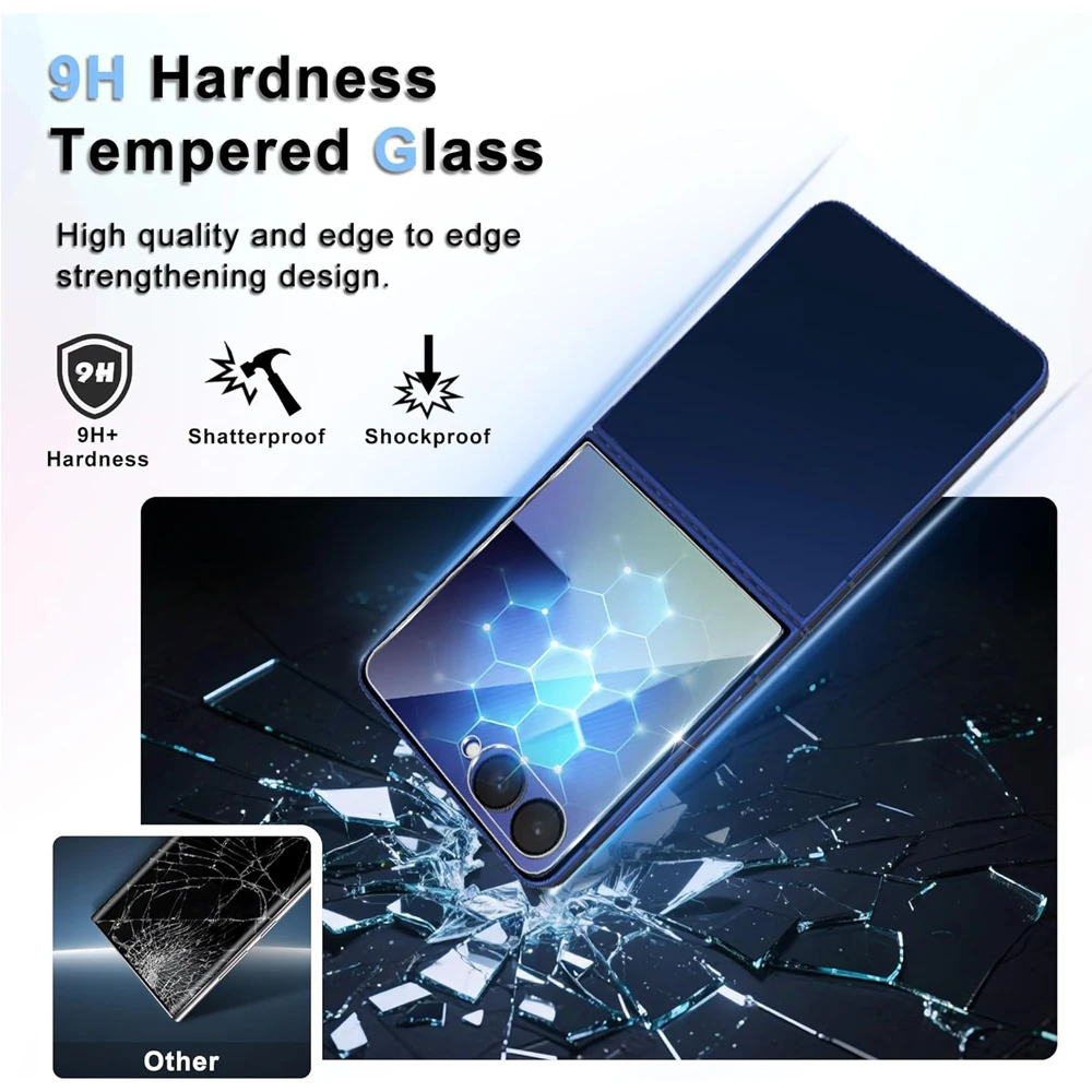3PC Schutzglas für Samsung Galaxy Z Flip 7 ZFlip7 FE Z Flip 6 7 Displayschutzfolie 9H vordere gehärtete Glasabdeckung – Detail 4