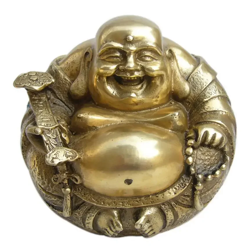 

Украшение офиса и дома из чистой меди Будда Майтрейи металлические украшения ручной работы