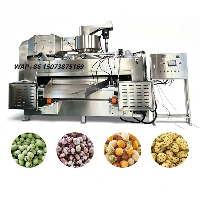 Tostador Oscilante 100kg/h Para Cacahuetes Recubiertos, Control PLC, Horno Plano Para Plantas Procesadoras De Frutos Secos