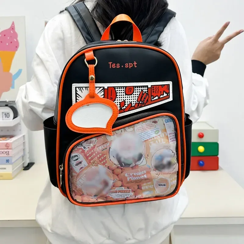 

Y2K Anime Ita Backpacks Girls Transparent Bag Students Diy Display Schoolbag Cute Large Capacity Knapsack Casual Travel Rucksack