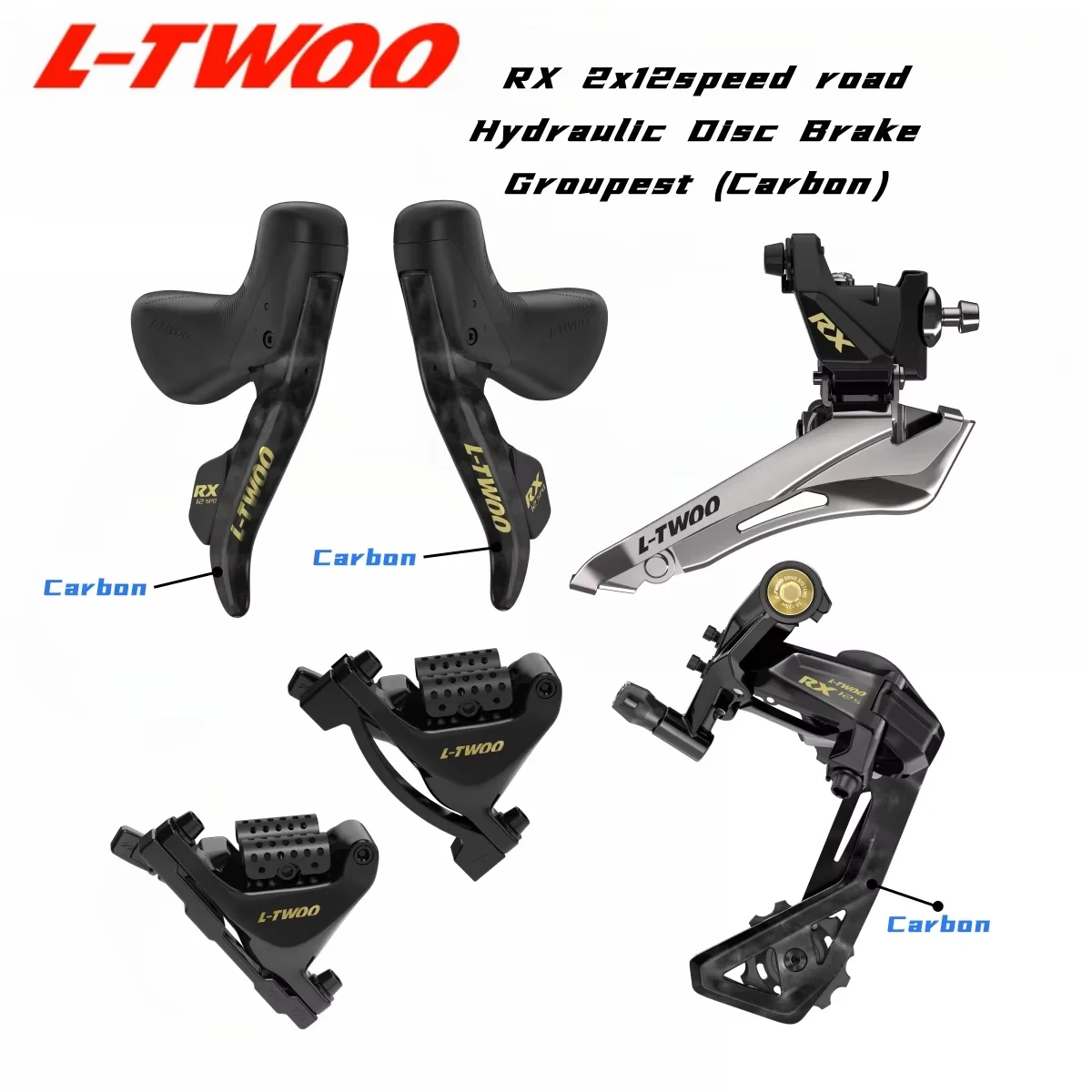 

Комплект гидравлических дисковых тормозов LTWOO RX-Disc 2x12 скоростей для шоссейного велосипеда, 6 комплектов, карбон, Benchmark R7170 R8170