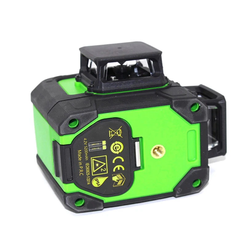 XEAST High Precision 12 Lines Green 3D Laser Level  Direct Power Supply USB and Lithium Battery with Laser Receiver