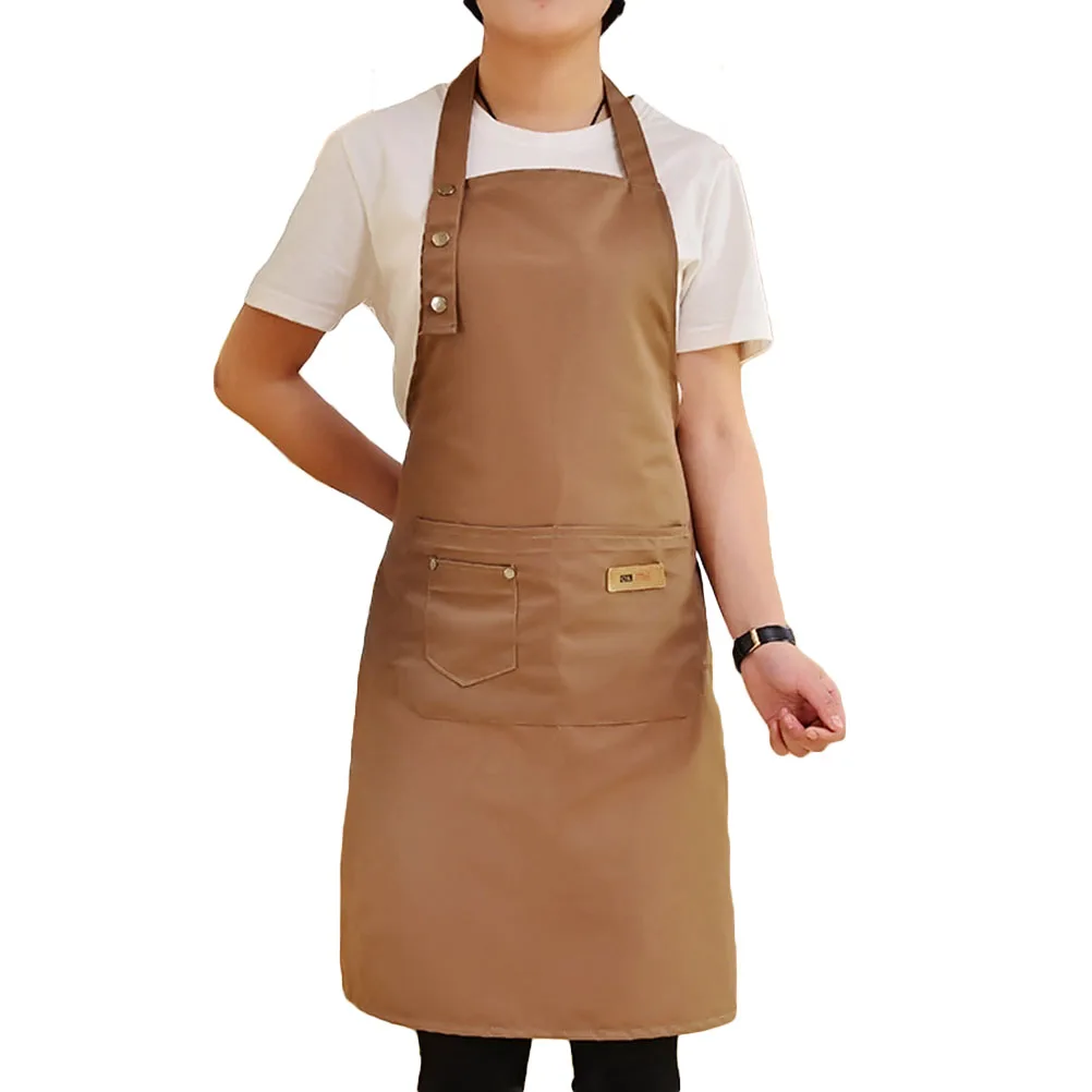 

Dirty Resistant Apron Solid Color Cotton Hanging Proof Kitchen Cooking Bib Dustproof Premium Material Standard Size