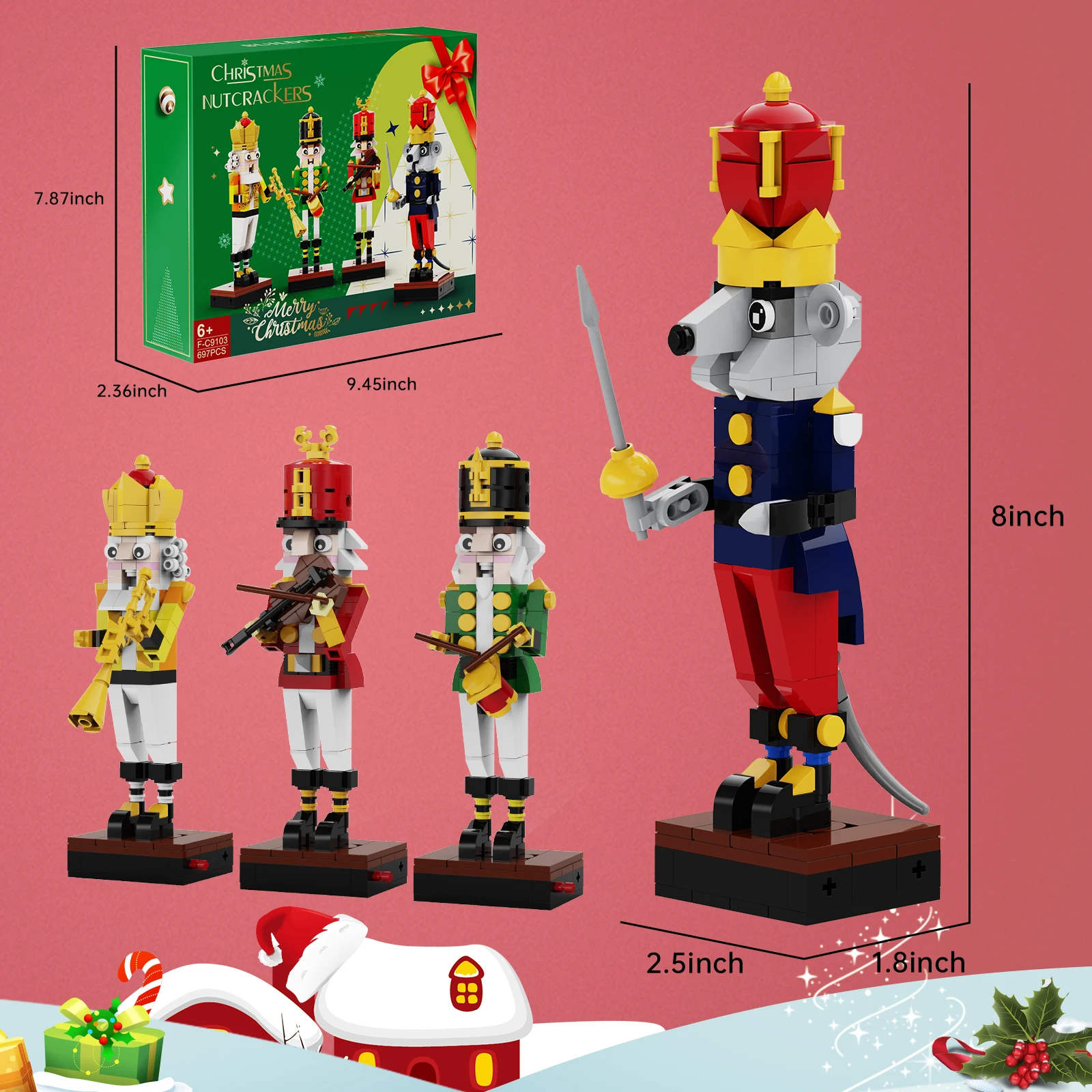 BuildMoc The Nutcrackered And The Mouse King Building Block Set Christmas Traditional Decoration Doll Model Brick Toy Child Gift