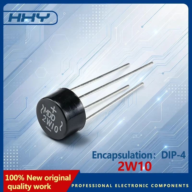 10PCS 2W10  2A 1000V WOB package circular bridge rectifier bridge stack silicon bridge rectifier