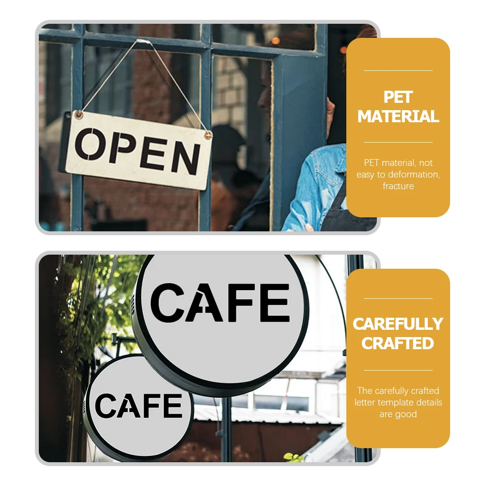 

36pcs Reusable Alphabet Stencils Pet Letter Number Templates For Kids Diy Painting Washable Learning Tools Crafts