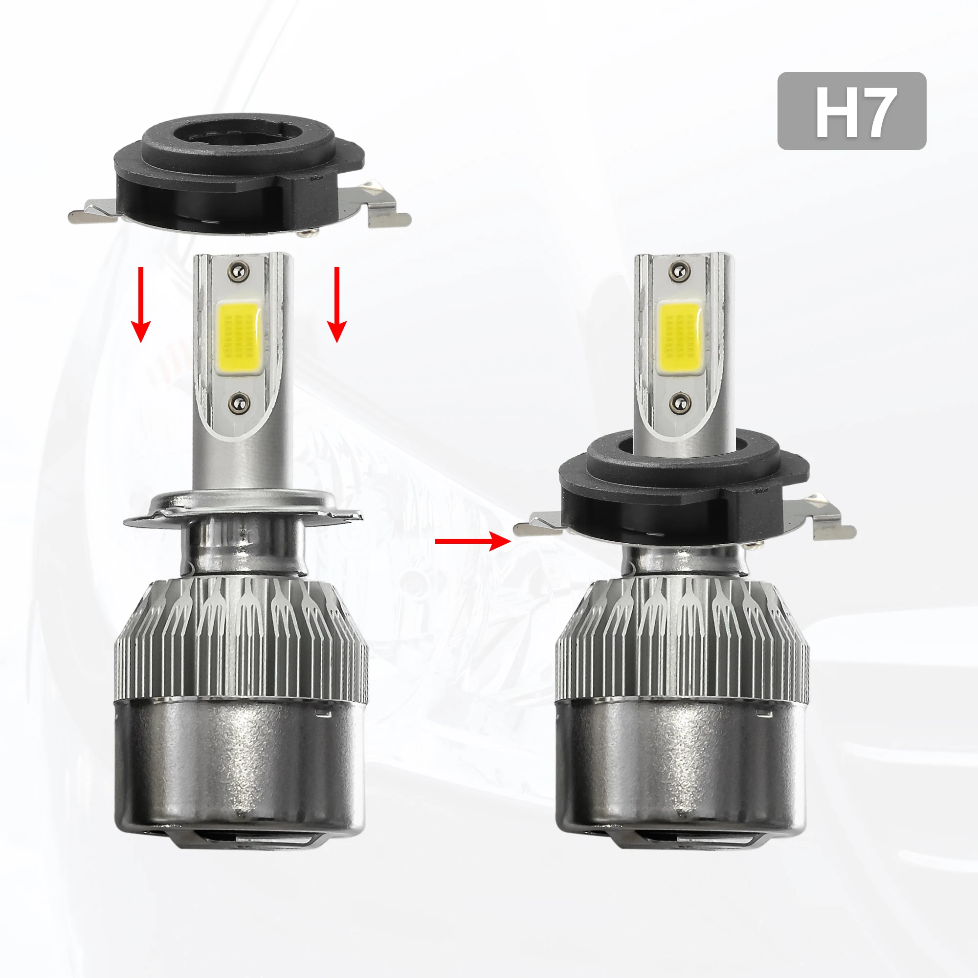 UXCELL 1 Set H7 LED Headlight Adapter Bases with Key for Mercedes-Benz E Series 2005 2006 2007 2008 2009 2010 2011 2012-2015