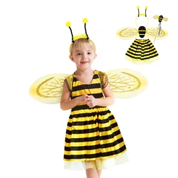 Kawii Bee Cosplay Costume Accessories Anime Yellow Fairy Headbands Wings Wand Honeybee Halloween Birthday Party Props Xmas Gifts