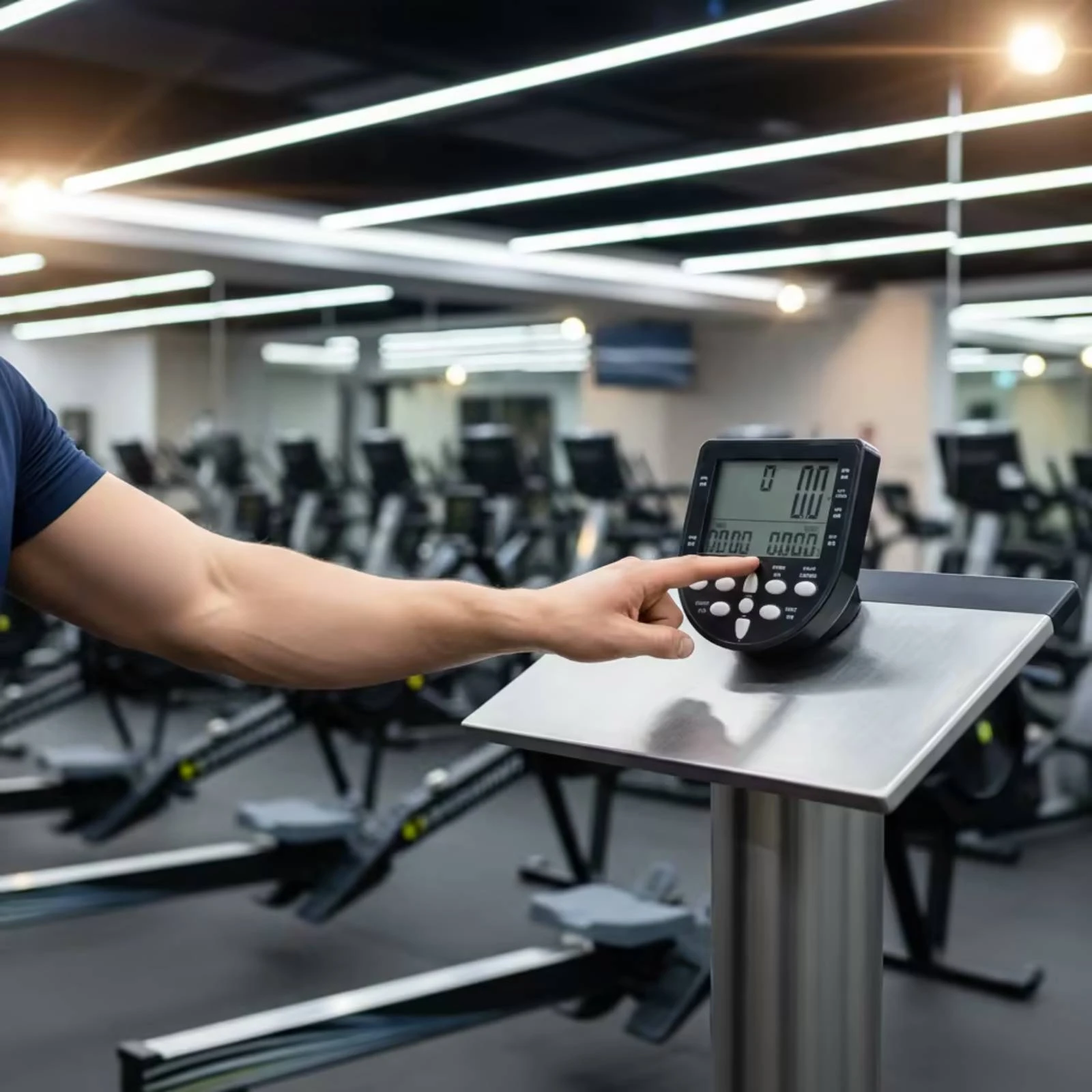 Rowing Machine Monitor with LCD Display Digital Rowing Machine Counter Fitness Computer with LCD Screen Multifunctional