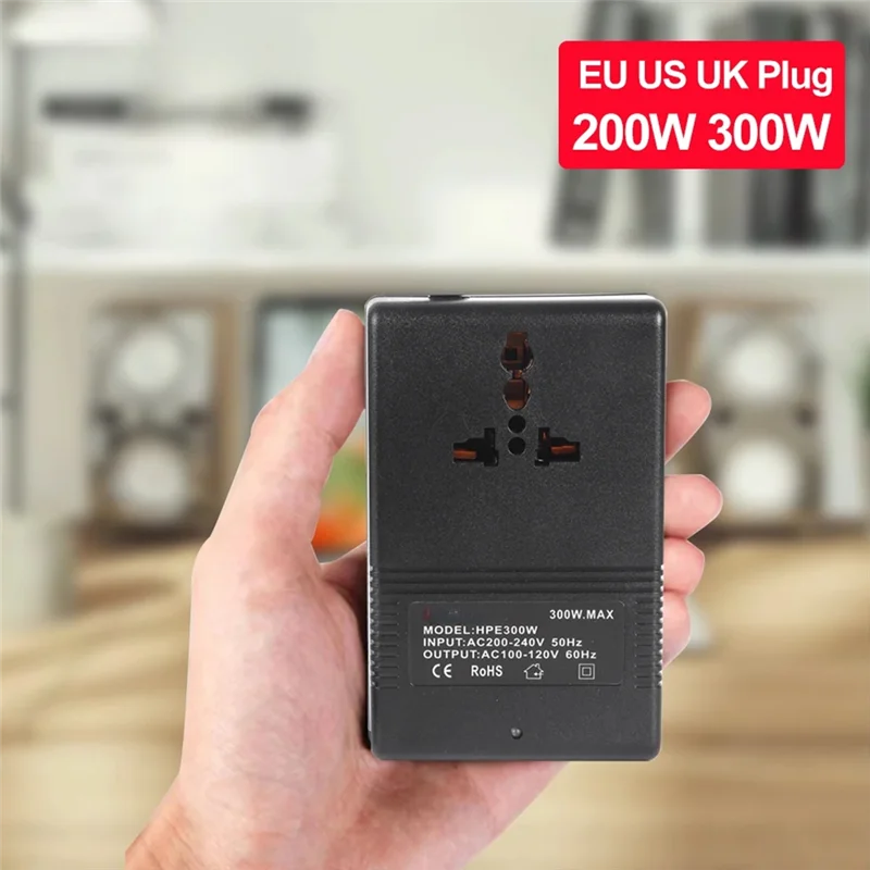 ABKO-300W محول جهد كهربي محول 220 فولت إلى 110 فولت خطوات أسفل محول 110 فولت إلى 220 فولت محول السفر العاكس الاتحاد الأوروبي التوصيل