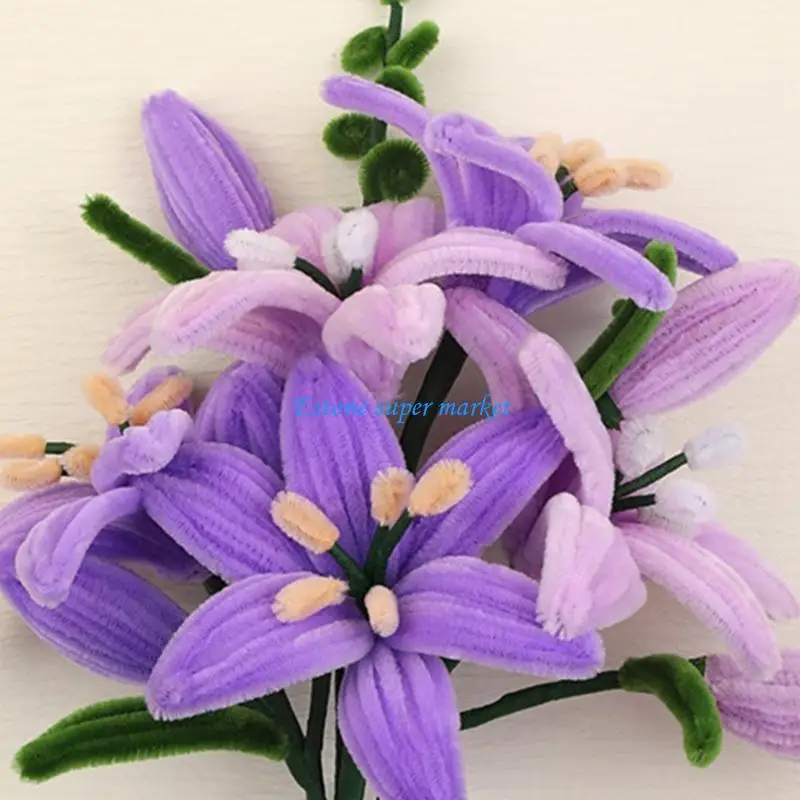 

090B DIY Flower Bouquet Set Pipe Cleaners Craft Supplies with Floral Tape Floral Stem Wire Chenilles Stem Thanksgiving Gift