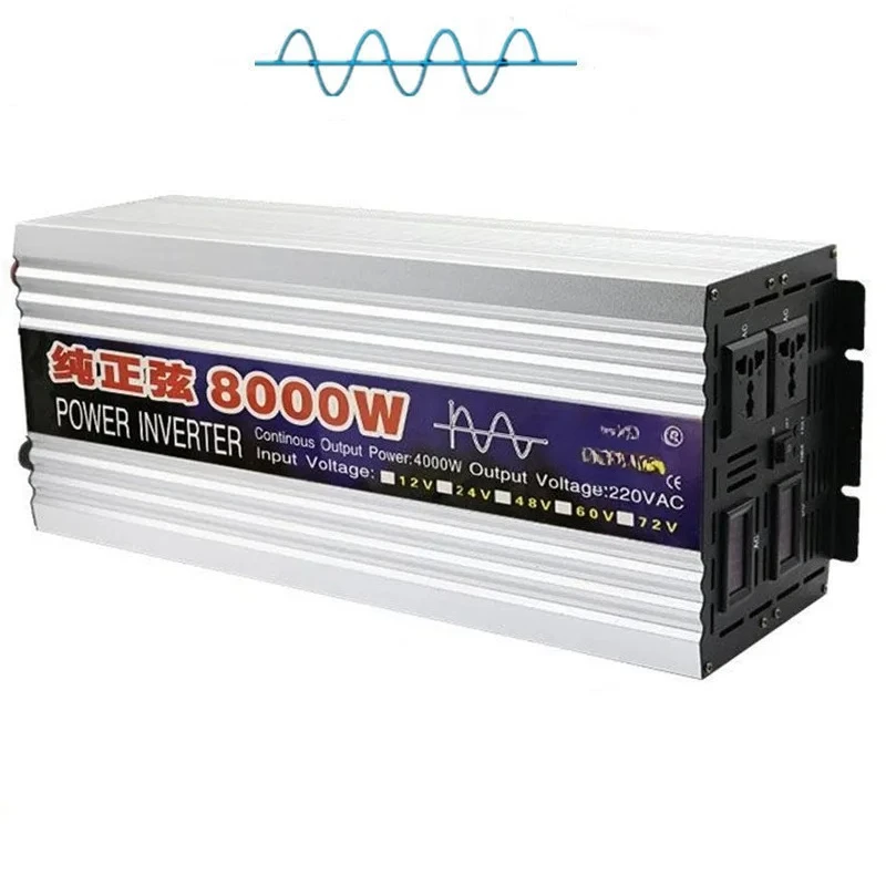 

8000W pure sine wave inverter 12V24V to 220V household, car, solar