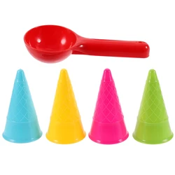 Juego de cucharas de cono de helado, molde Circular educativo para niños, conos de helado de playa y juego de regalo, 1 Juego