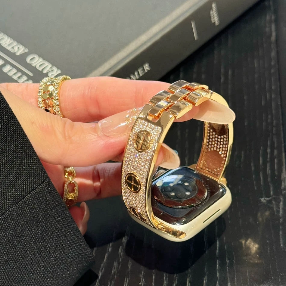 Kompatybilny z paskiem Apple Watch 38 40 4142 44 45 46 49 mm Sparkling Diamond Bracelet iWatch Series 10 9 8 7 6 5 4 SE Ultra Strap — zdjęcie produktu 3