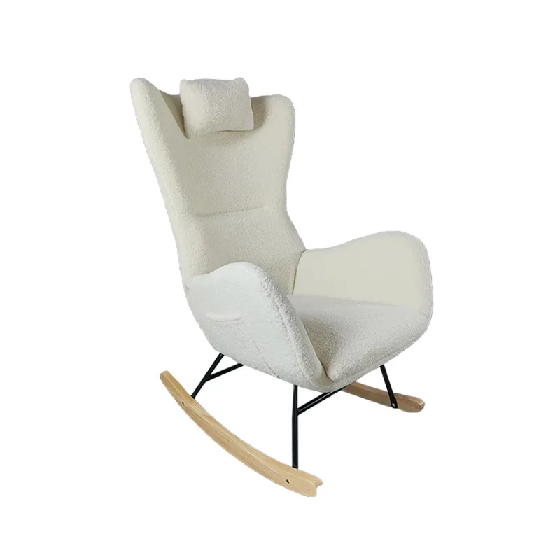 

Cream wind living room rocking chair single lazy sofa single chair, designer recliner bedroom balcony leisure chair