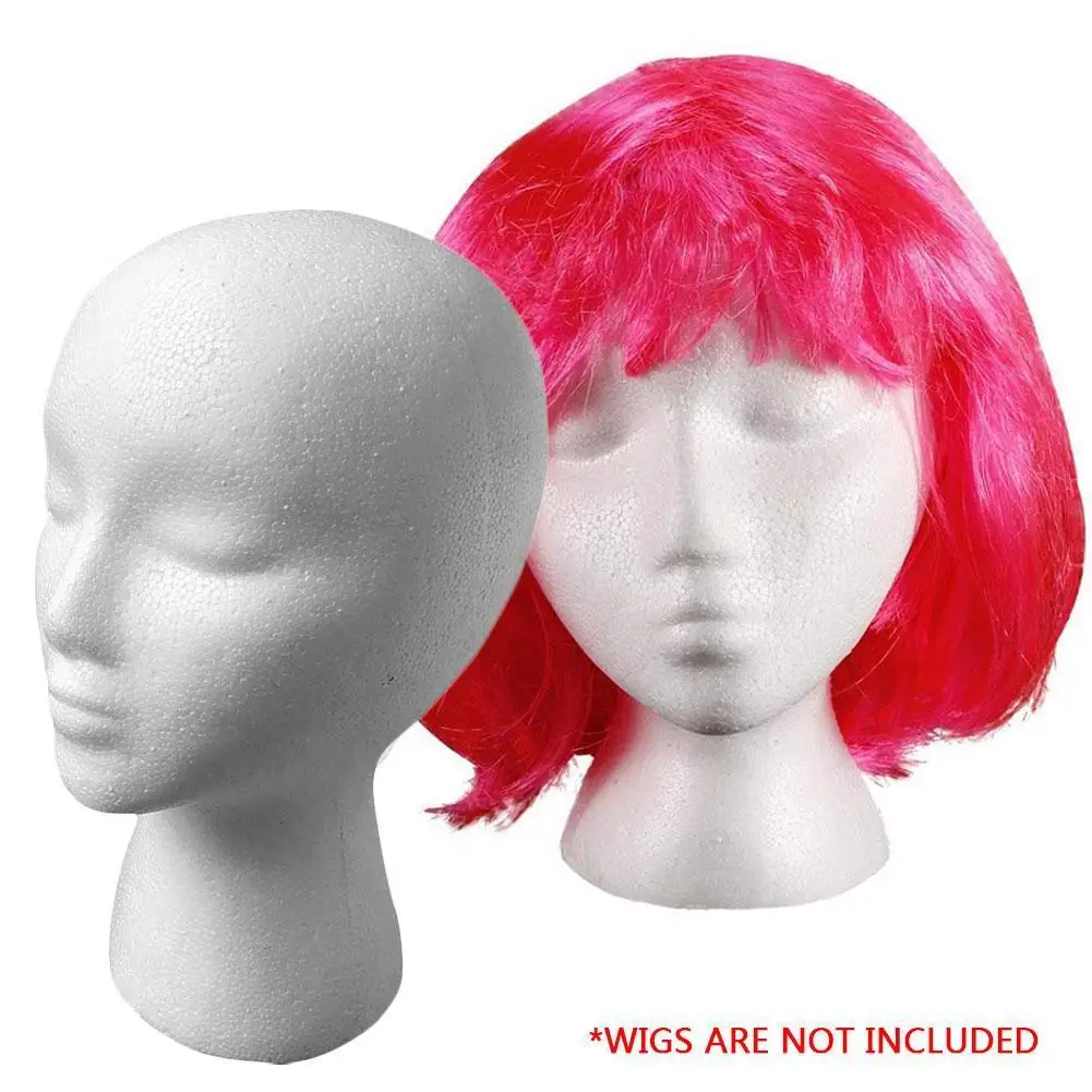 NEW High Quality Female Male Mannequin Head White Practical Polystyrene Styrofoam Foam Head Model Portable Hat Hair Wigs Display