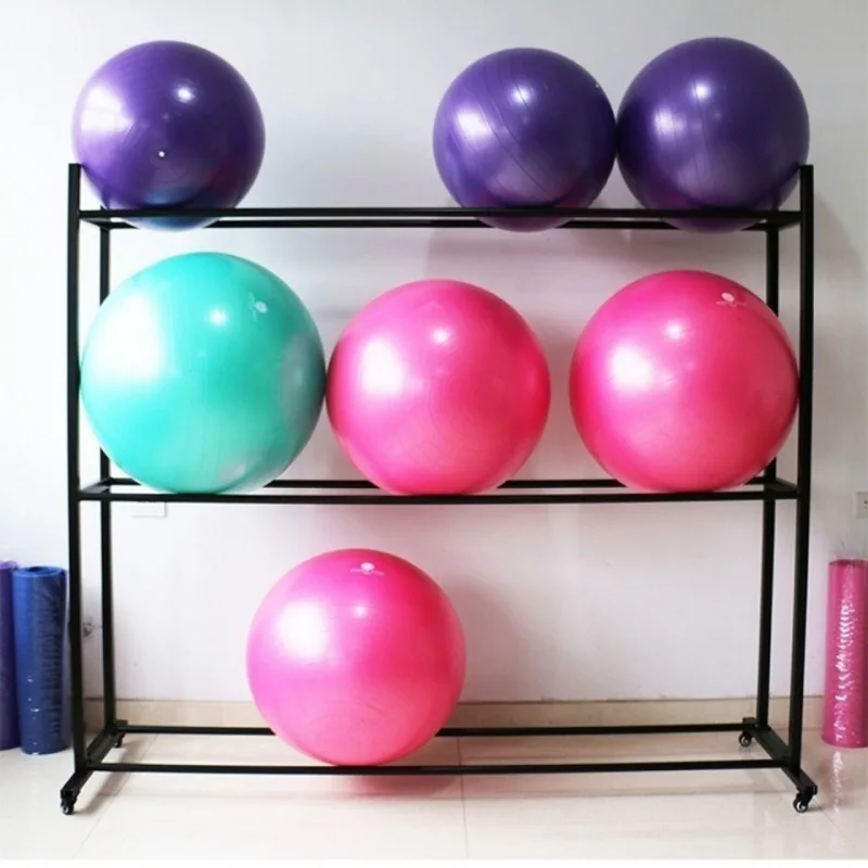 Yoga ball rack, fitness ball holder, multi-layer storage rack for gym and yoga studio
