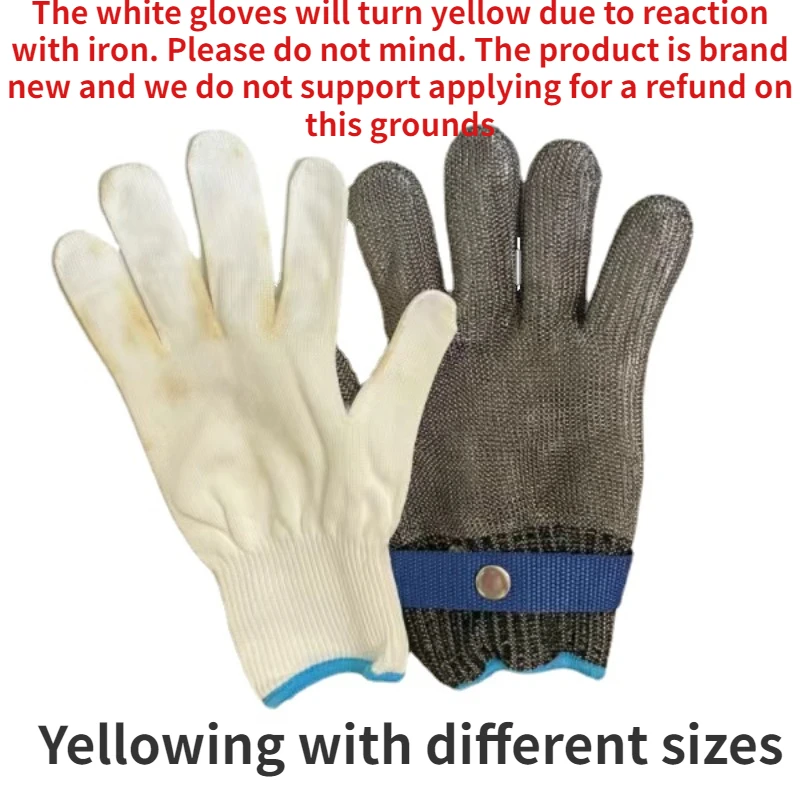 Plastic Belt Stainless Steel Mesh Glove Cut Resistant Chain Mail Protective Anti-Cutting Glove for Kitchen Butcher Cleaner Glove