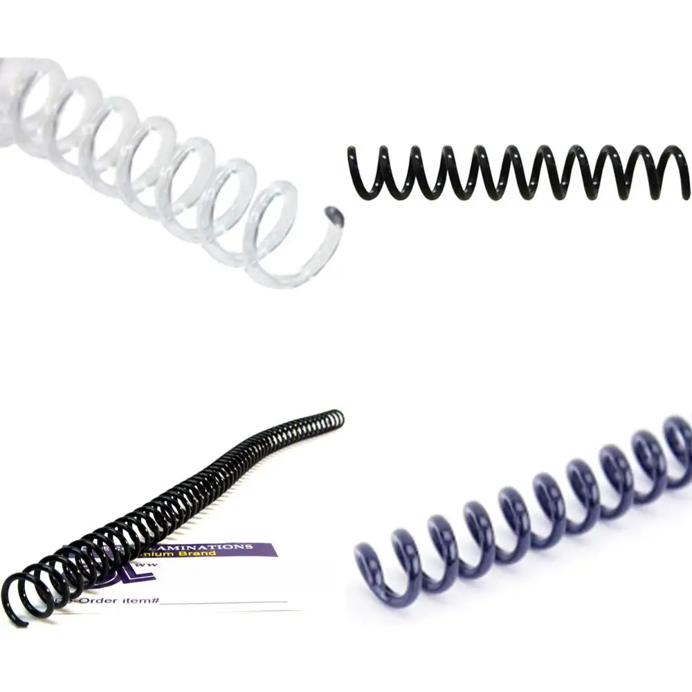 Прозрачный спиральный позвоночник 7 мм x 305 мм, шаг 4:1, упаковка по 100 шт.