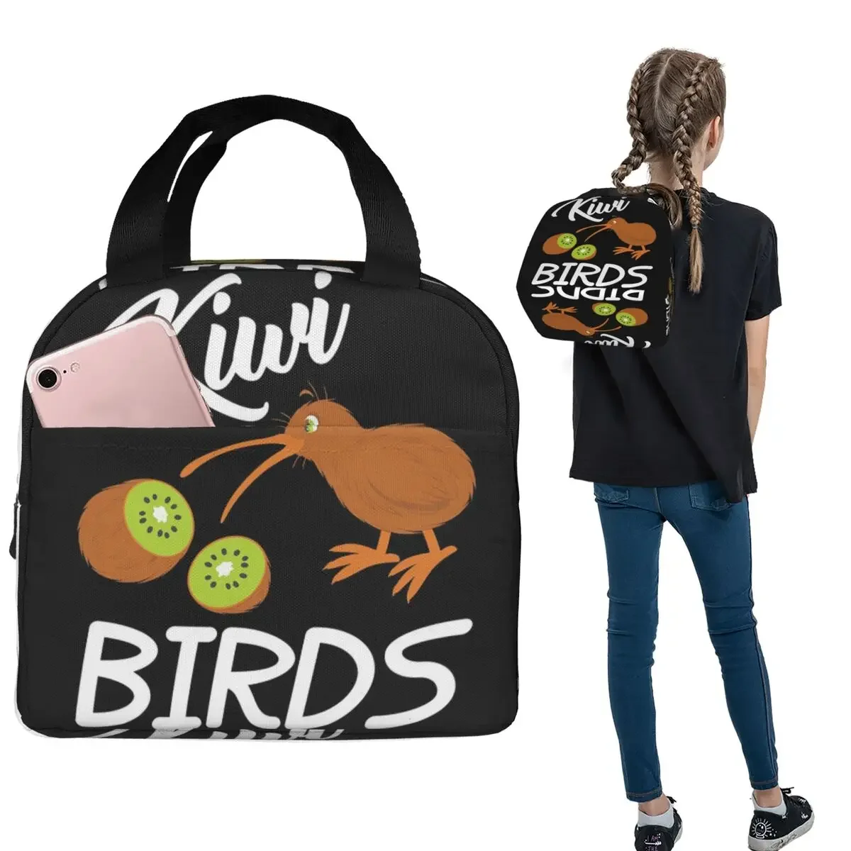 

Термосумка для обедов Kiwi Bird I'm In Love With Kiwi Birds для женщин и детей, герметичные контейнеры для еды, термосумка-тоут
