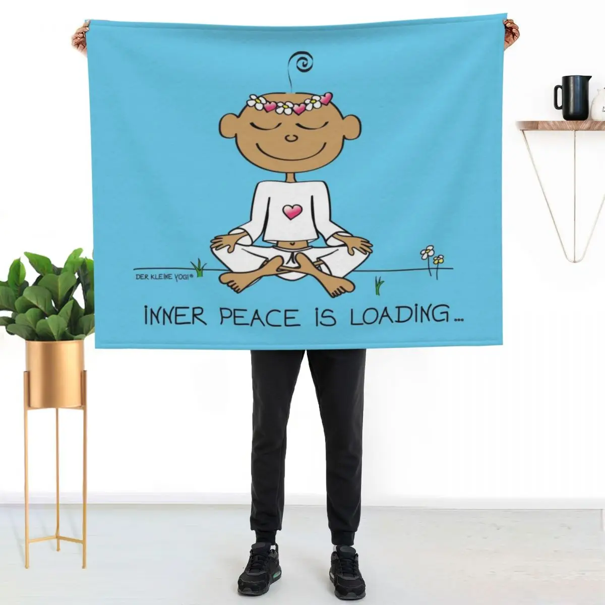 Inner Peace Is Loading Throw Blanket sofa bed Plaid on the sofa Decoratives Thin Loose Retros Blankets