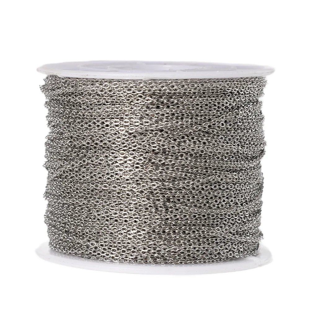 2Meter Stainless Steel Chain Gold Steel Color Extension Chain DIY Jewelry Making Necklace Bracelet Bulk Chain Supplie Accessorie