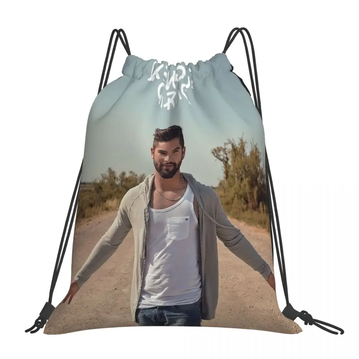 Kendji Girac Backpacks Fashion Portable Drawstring Bags Drawstring Bundle Pocket Sports Bag BookBag For Travel Students