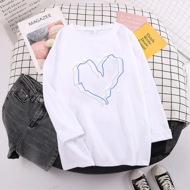 Tops Women Oversized Loose Long Sleeve T-shirt 2022 New Autumn Korean All-match Bottoming Shirt Simple Casual Tees Streetwear