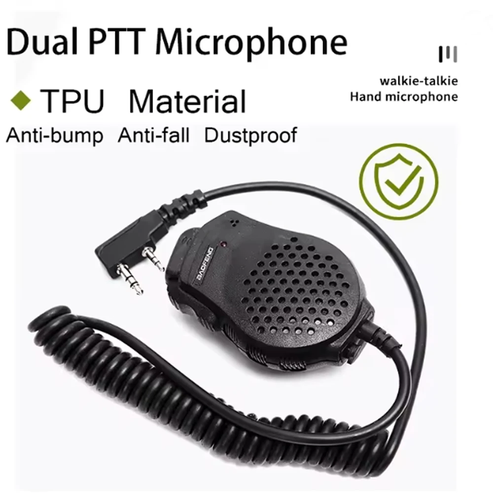 Baofeng ميكروفون UV-82 المزدوج PTT المتكلم الكتف هيئة التصنيع العسكري سماعة ل DM-1701 UVK5 UVK6 UV17 برو UV5RH UV-18i اسلكية تخاطب