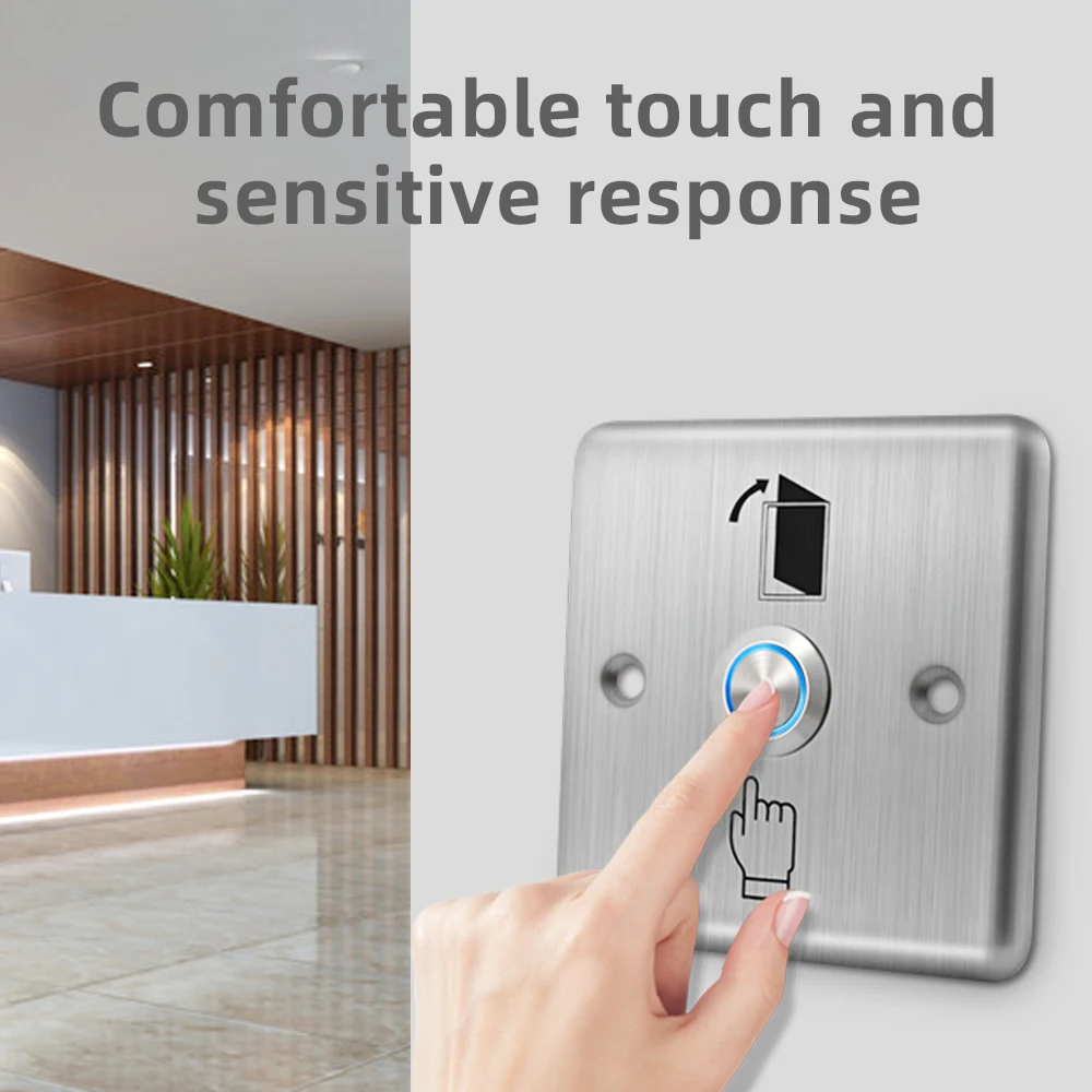 IP65 Waterproof Stainless Steel Exit Button - LED Backlit Door Release Switch with Access Control & Alarm System Integration