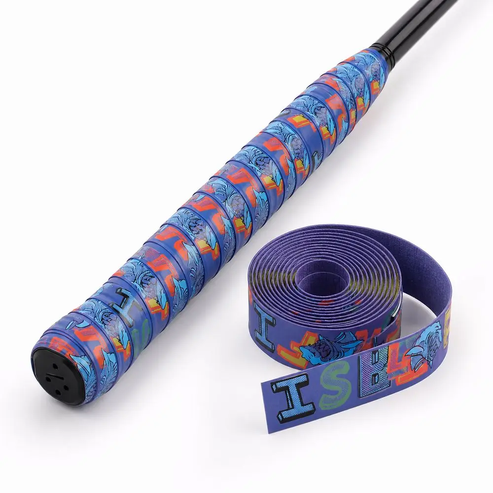 PU Badminton Racket Cushion Over Grip Anti Slip Wear Resistant Rod Handle Wrap 2M Colorful Pattern Fishing Pole Tape