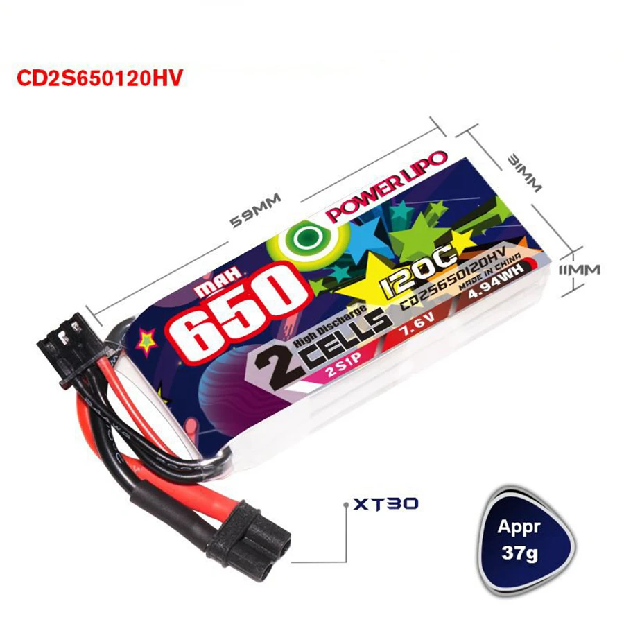 CD2S-6S650120HV 650MAH 2S 3S 6S 120C akumulator litowy wysokiego napięcia