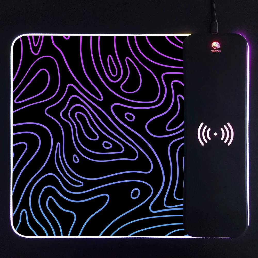 

15W Wireless Charging RGB Gaming Mouse Pad office desk pad LED MousePads 300x350x4MM 10 Light Modes Extra Large deskpad Non-Slip