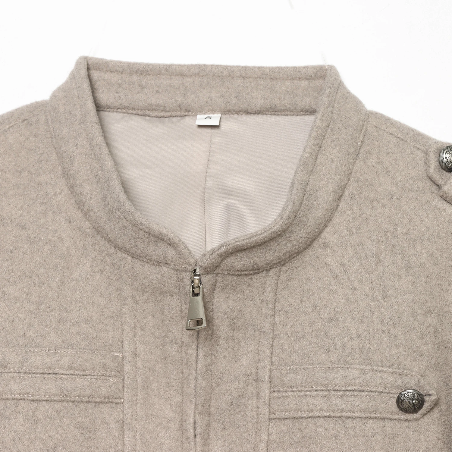 KASLEAD New Women's Fashion Soft Zipper Style Outerwear Simple Versatile Windproof Short Coat Polyester Fiber Long Sleeve